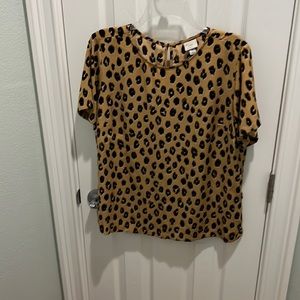 Cheetah Print Blouse Large